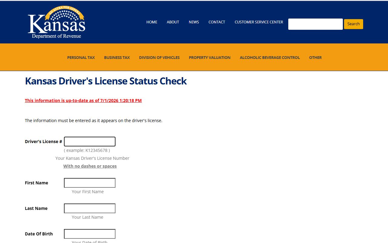 Gray County arrest records Kansas driver license status check page