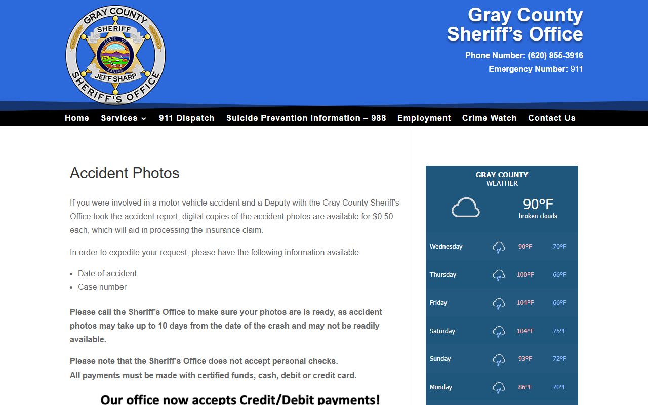 Gray County court dockets sheriff accident photo page