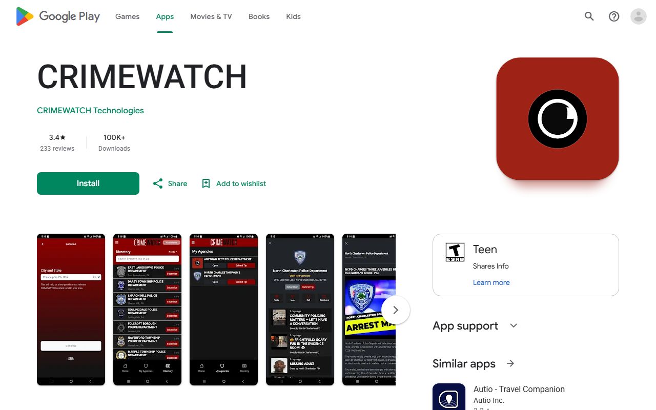 Gray County criminal court records CRIMEWATCH mobile app Google Play listing