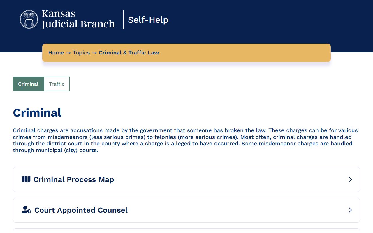 Gray County District Court criminal and traffic record access through Kansas Self-Help