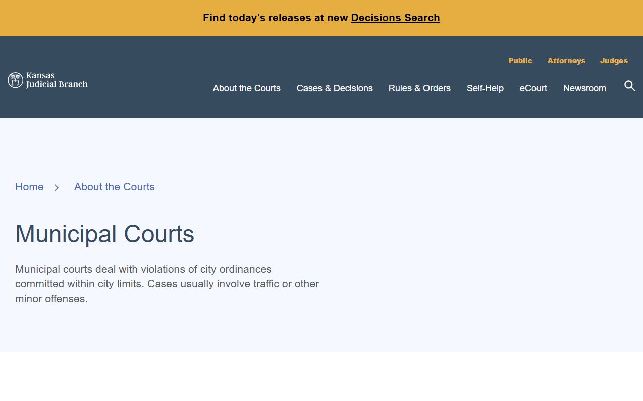 Gray County court records Kansas municipal courts overview