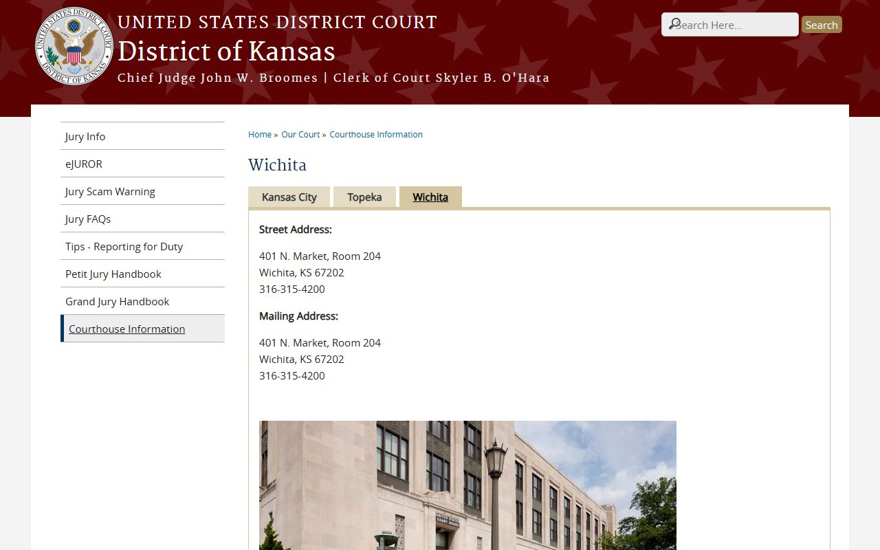 Gray County inmate records Wichita federal courthouse access distinction